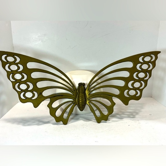 Source Unknown Other - Vintage Solid Brass 22” MCM Butterfly Wall Hanging Decor